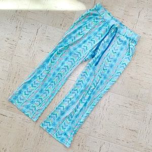 Joe Boxer Graphic Rainbow Dotted Striped Pajama Lounge Pants M Light Aqua